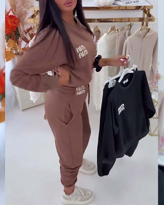 Stellen Brief Druck Sweatshirt
