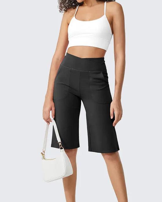 Lässige Shorts Mit Mittelbund, Halblang