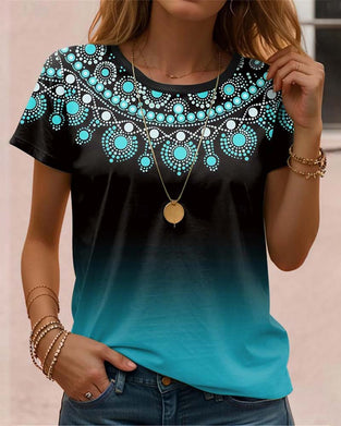 Bluse mit Farbverlaufsdruck und lässigem Stil