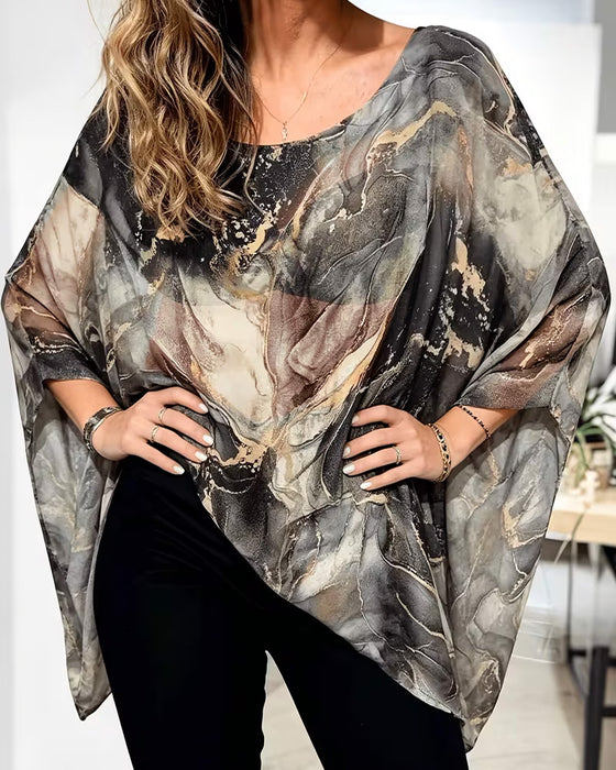 Bluse Fledermausärmel Tie-Dye Locker