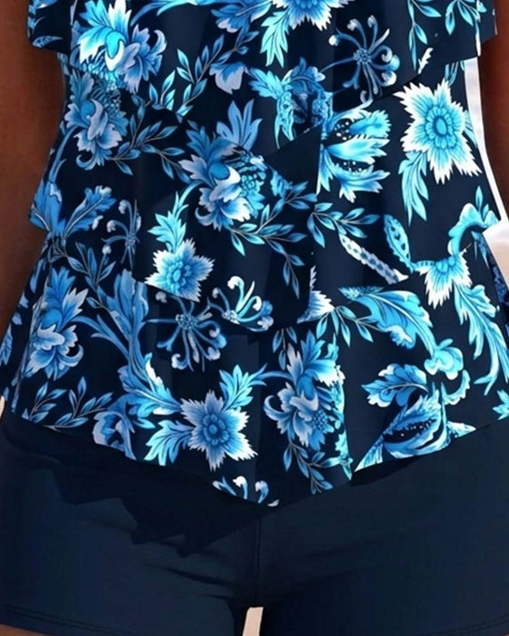 Tankini Unregelmäßig Rüsche Saum