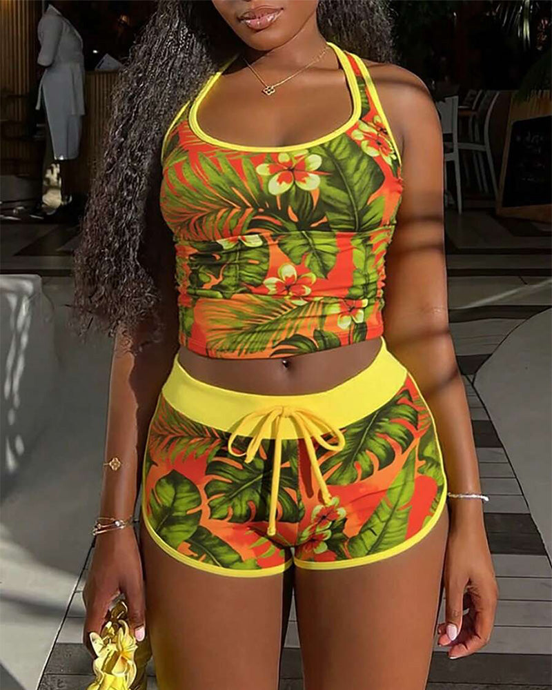 Tankini Tropischer Stil Halter