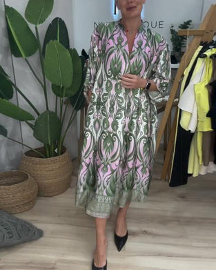 Kleid Puffärmel Paisley