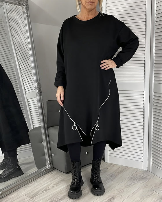 Lockeres Oversize-Kleid Mit Reißverschluss