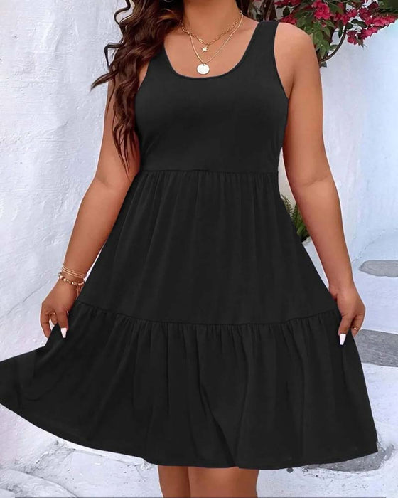 Kleid Doppellage Lagen Rüsche Tank