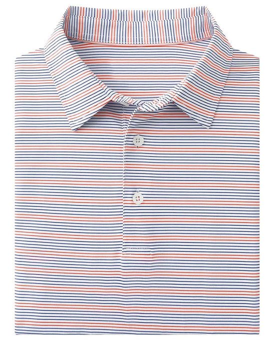 T-Shirt Kragen Blau Und Weiß Feiner Streifen