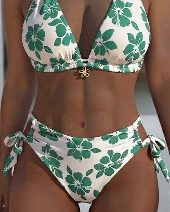 Bikini Hibiskus Druck Halter