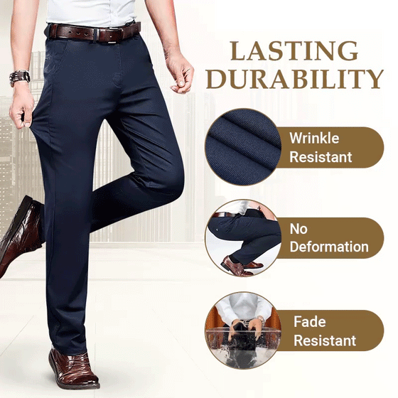 Herrenhose mit hoher Dehnbarkeit in Straight Fit
