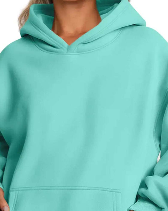 Hoodie Unifarbe Langarm Lässig