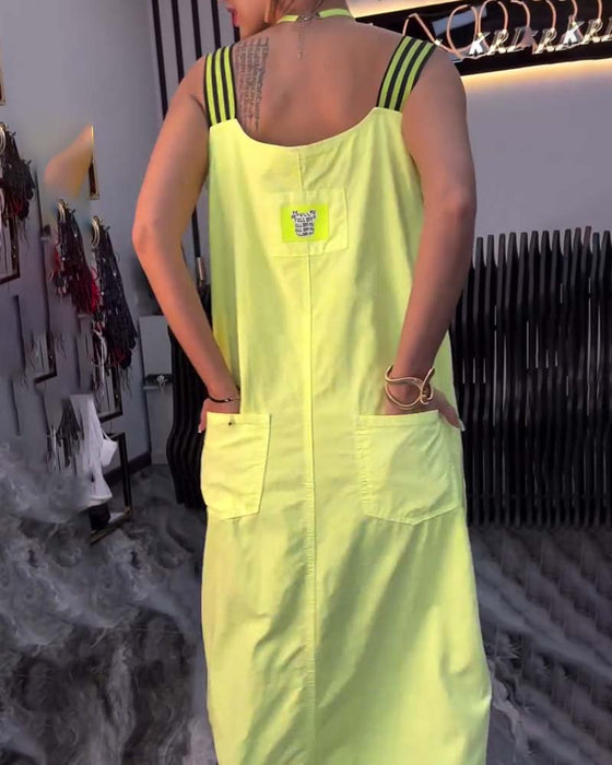 Kleid Gespaltene Träger Locker