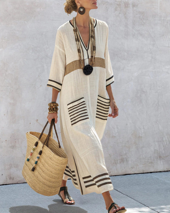 Urlaubskontrast-Loose-Kleid