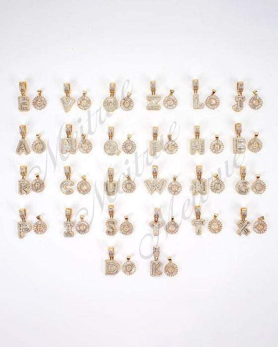 Halsketten Initial Buchstabe Anhänger 2 Packung