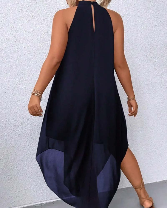 Kleid Ärmellos Halter Raffiniert