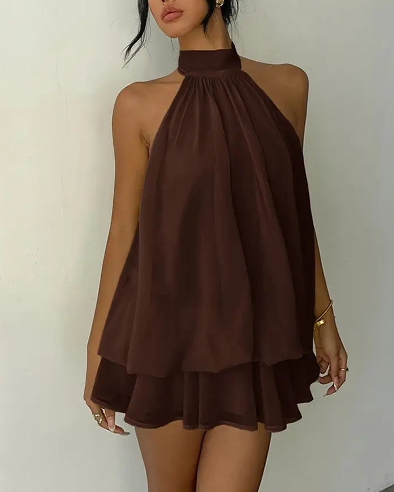 Kleid Neckholder Chiffon Mini