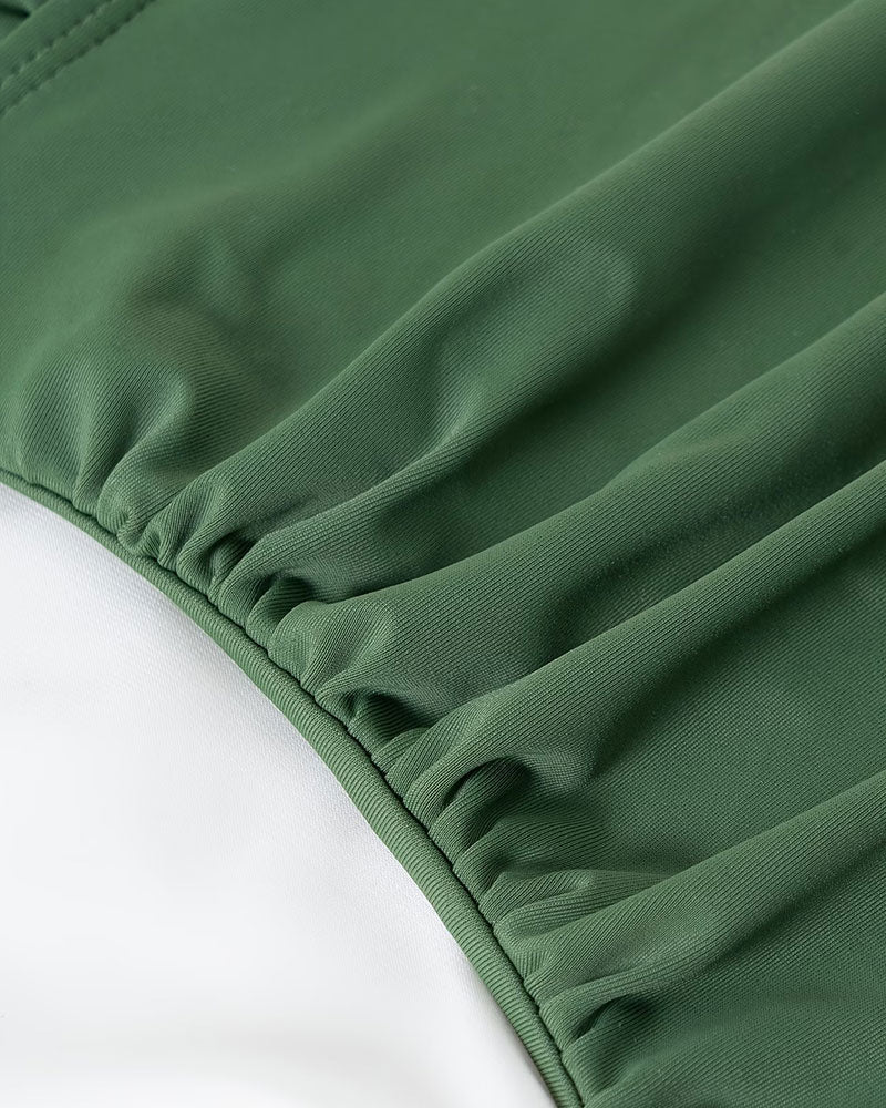 Einteiler Rüsche V-Ausschnitt