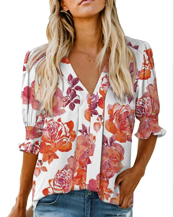 Bluse elegant kleiner Blumenprint