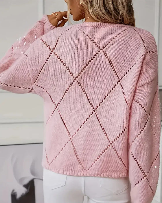 Pullover elegant ausgeschnitten Paillette