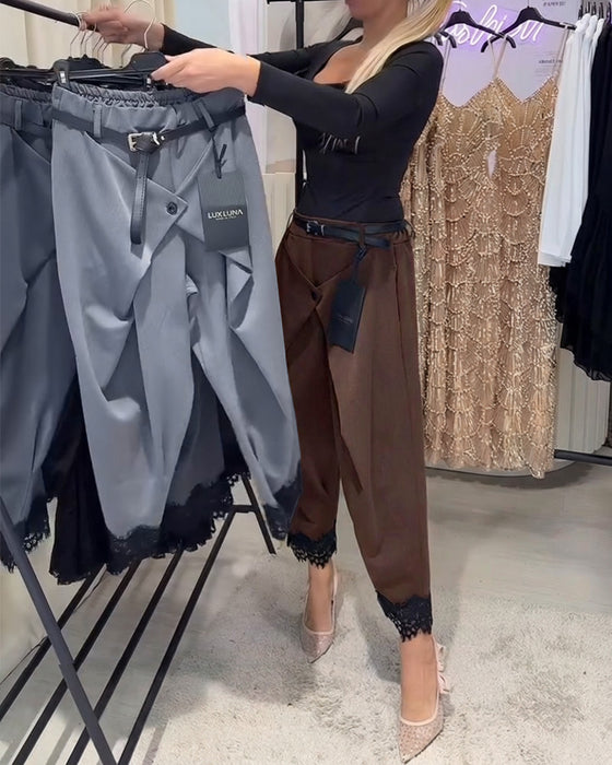 Hose Modisch Spitze Sticken Harem