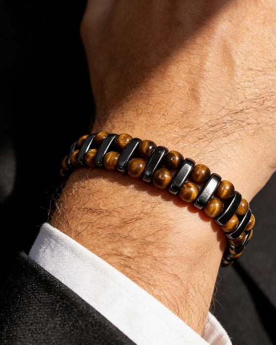Natürliches Tigerauge Stein Armband
