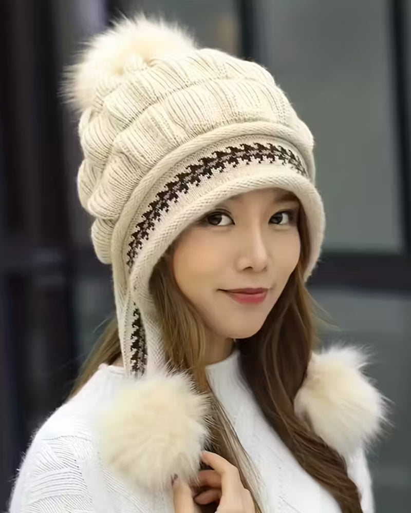 Fantasy-Fleece-Beanie Mit Ohrenklappen