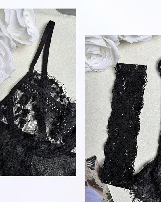 Lingerie Unifarben durchsichtig Einteiler