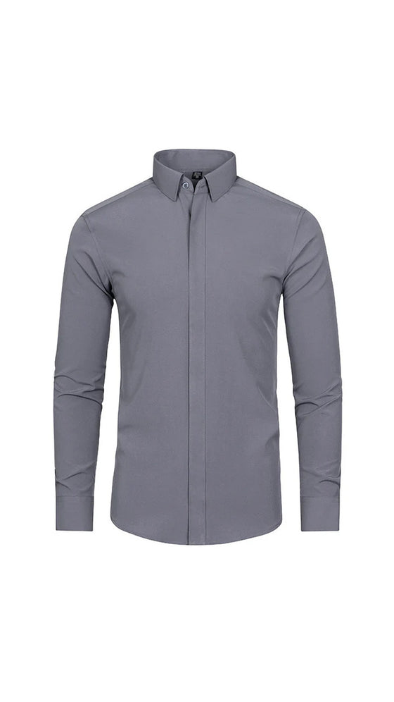 Herren Langarmhemd Uni
