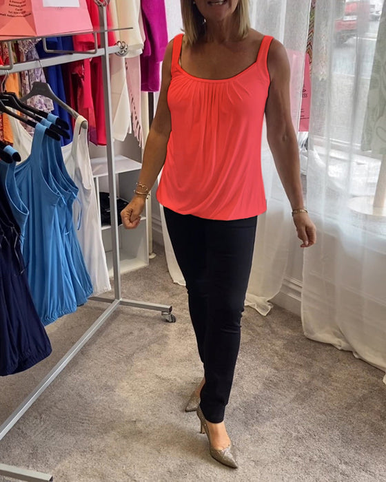 Set Lässiges, ärmelloses Oberteil mit Plissierung