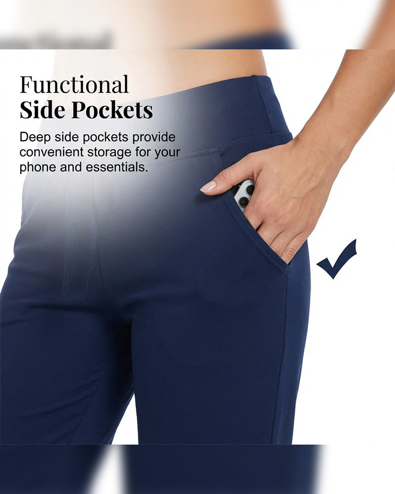 Einfarbige, verkürzte Lounge-Hose mit Taschen