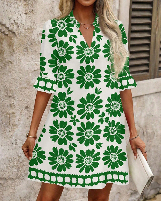 Elegantes Straight Kleid mit Blumenprint