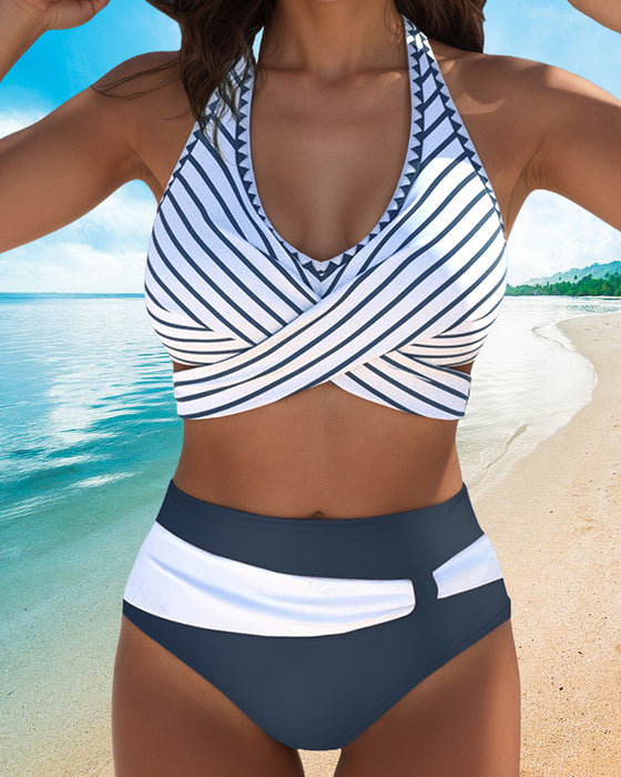 Bikini Sexy Gestreift Nackenhalter