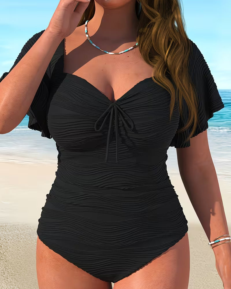 Einteiler Rüschenärmel Kordelzug