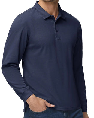 T-Shirt Polo Kragen Langer Ärmel Lässig