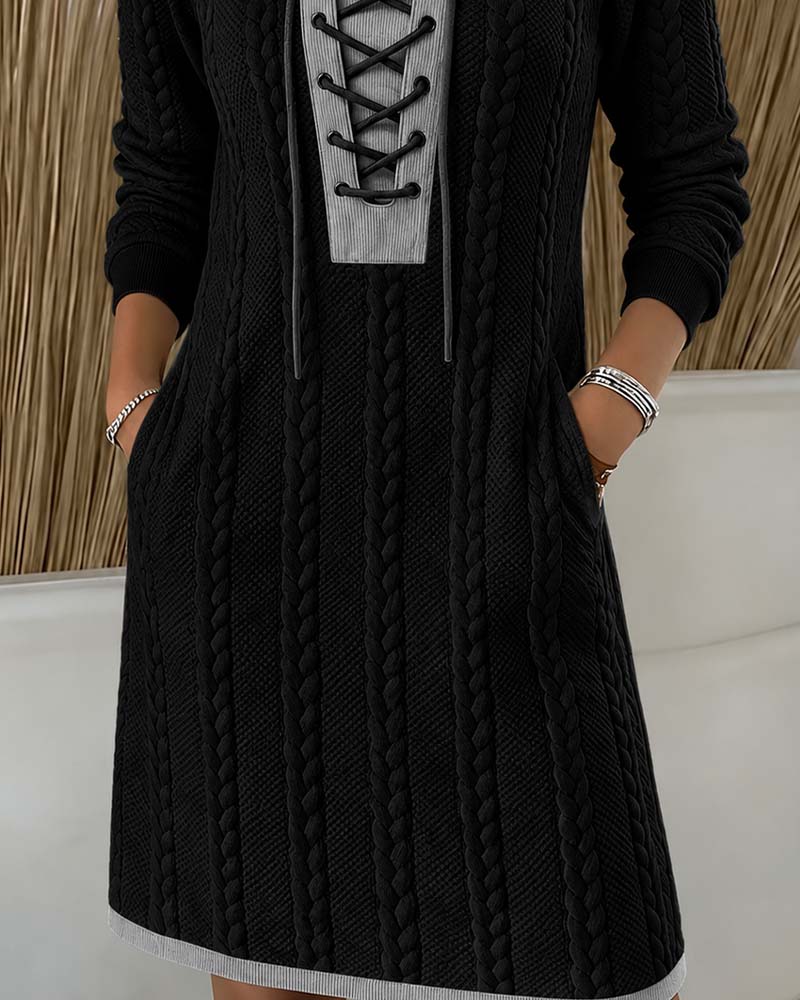 Kleid Binden Mode Farbblock