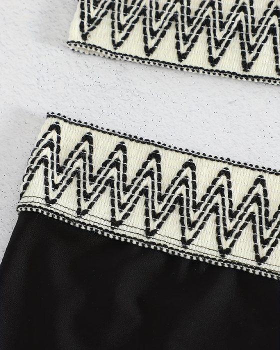 Bikini Welle Druck Halfterhals