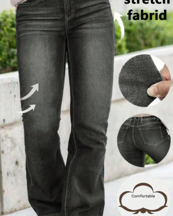 Jeans Casual Stretch Gerades Bein