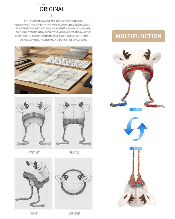 Original Design Festliche Weihnachtsgeweihmütze