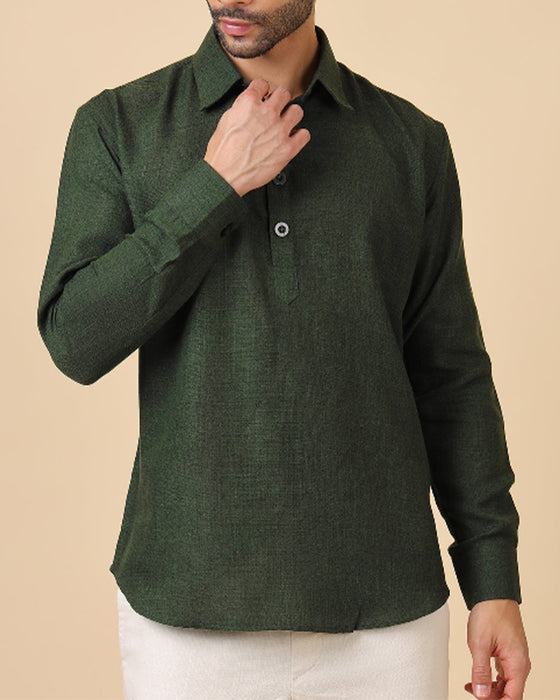 Hemd Herren Langarm Uni Farbe