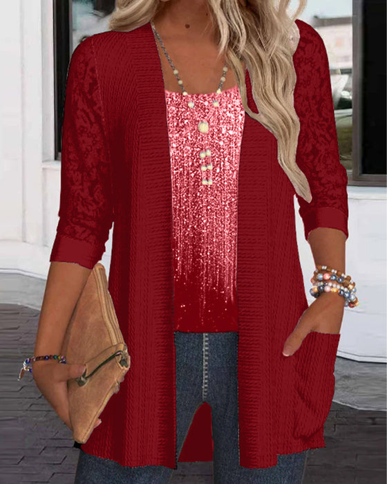 Modisches Oberteil Im Fake-Zweiteiler-Design