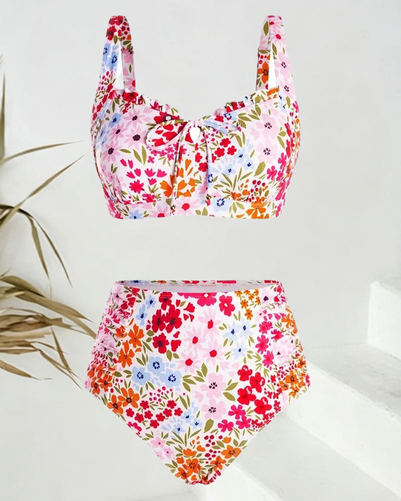 Bikini Frischer Kleiner Blumen Spaghettiträger