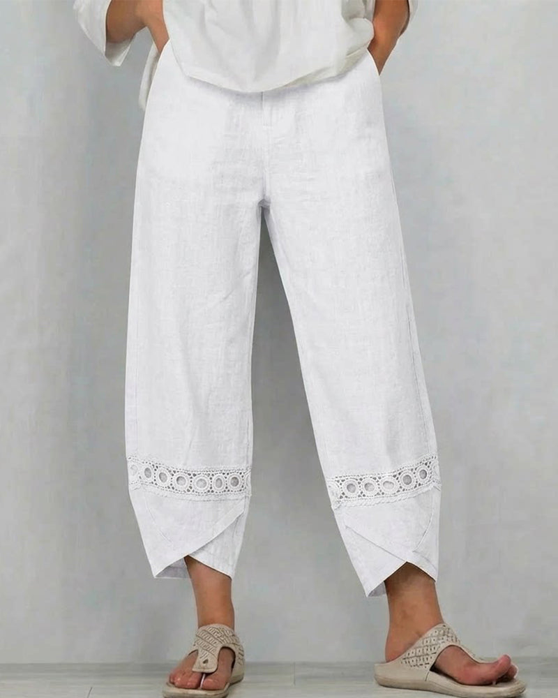 Hose Unifarben durchbrochen Casual