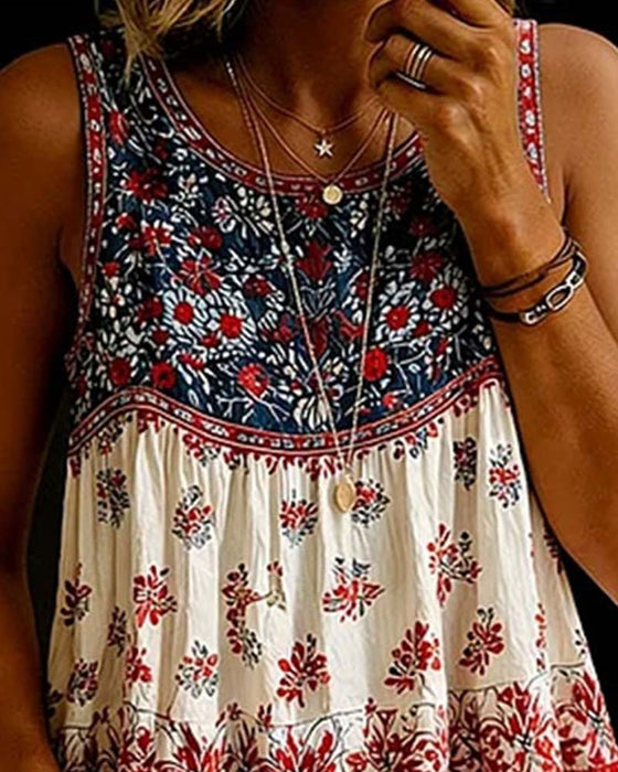 Tank Top Ärmellos Rundhals Bohemian