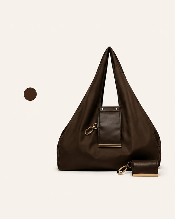 Verwandelbare Charm-Tasche – Stilvolle Vegane Leder Tote & Schlüsselanhänger-Charm