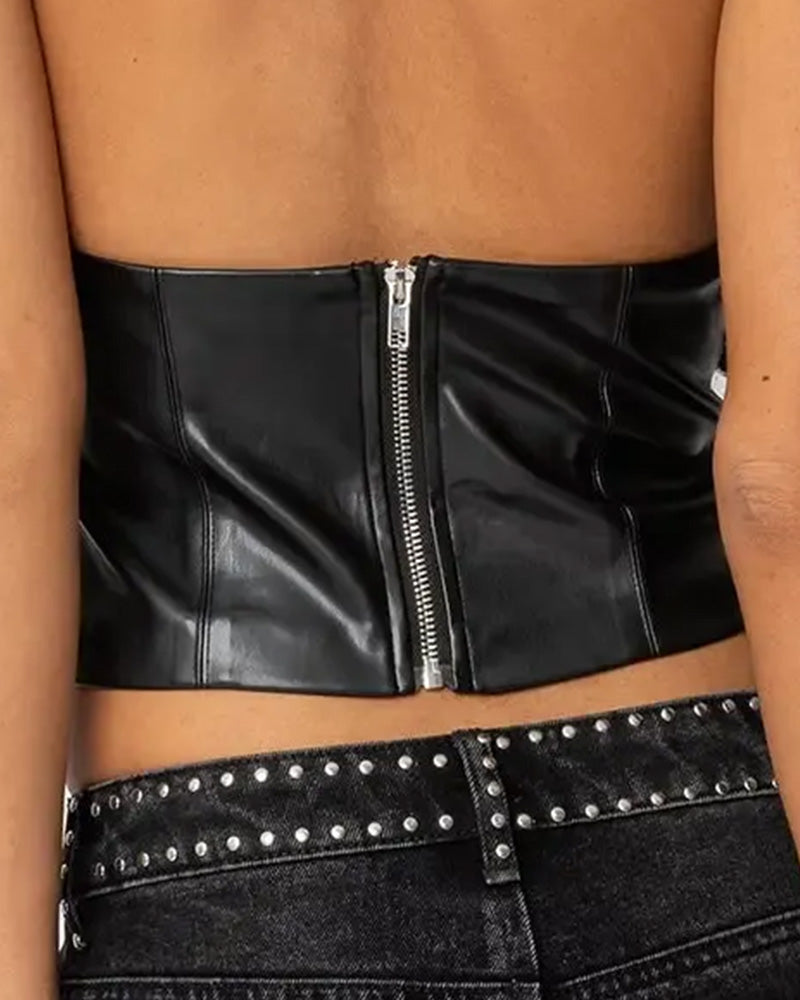 Tank Top Stilvoll Halter V-Ausschnitt