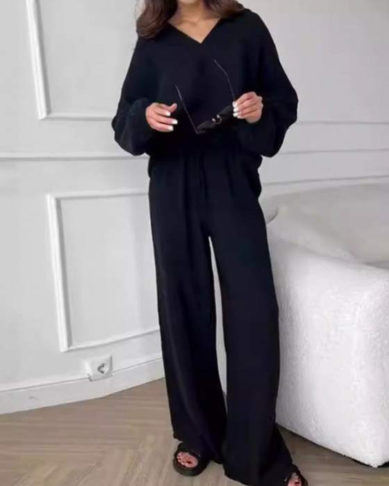 Set mit weit geschnittener Hose als Zweiteiler