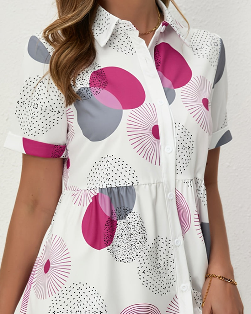 Kleid Polka Dot Druck Hemd