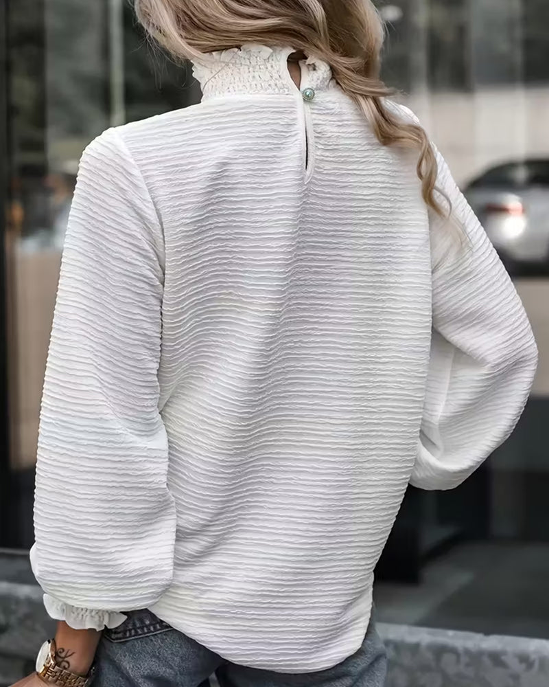 Hemd einfarbig texturierte Rüsche