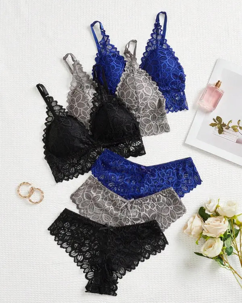 Unterwäsche-Set Damen Spitze Romantisch