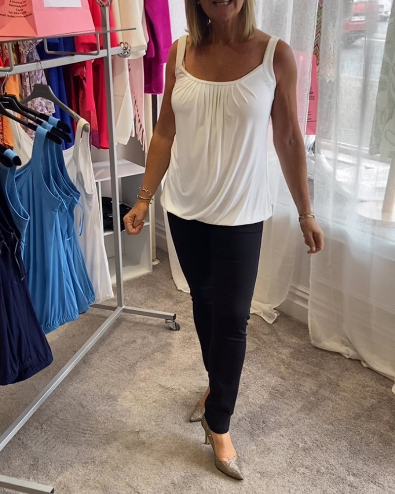 Set Lässiges, ärmelloses Oberteil mit Plissierung