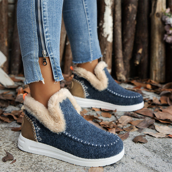 ❄️Damen Winterstiefeletten rutschfest mit Kunstfellfutter