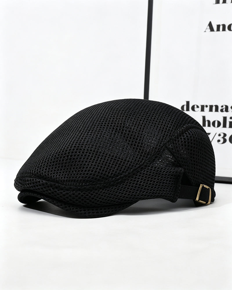 Herren Atmungsaktive Mesh Flache Mütze - Verstellbare Newsboy Ivy Baskenmütze Sommerhut